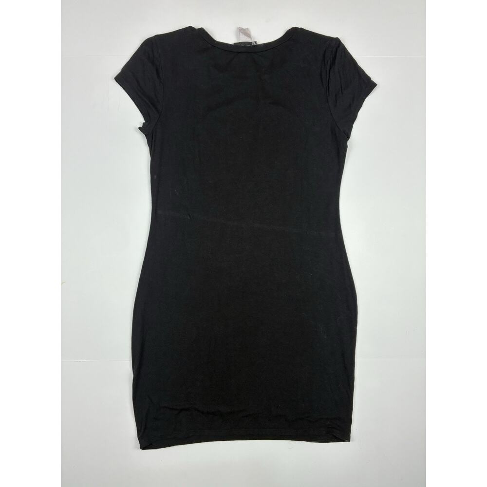 Yin Yang Sun Graphic Y2K Bodycon Mini Dress Size L Black Short Sleeve - Picture 5 of 5